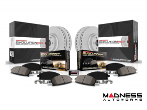 Jeep Gladiator Brake Kit - Front + Rear - PowerStop - Z17 Evolution Geomet Coated Rotors + Low-Dust Ceramic Pads - `20-`25